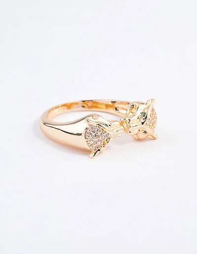 Gold Double Cheetah Ring