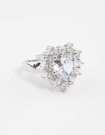 Silver Grand Heart Ring