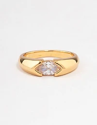 Gold Plated Statement Marquise Ring