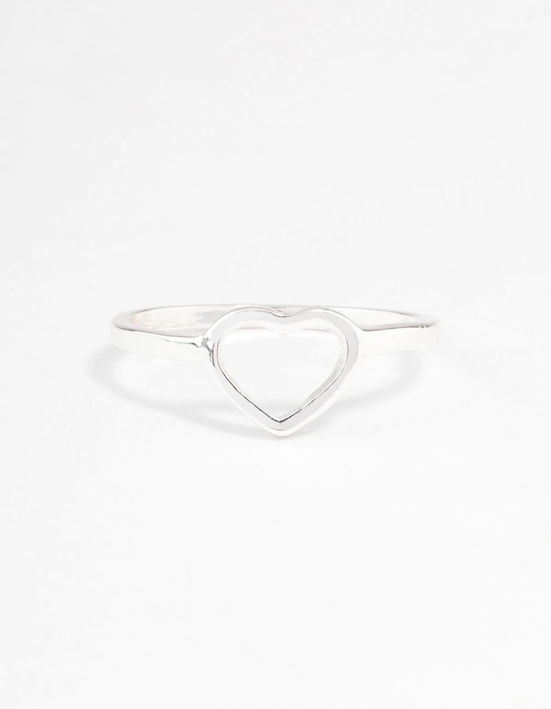 Silver Open Heart Ring
