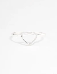 Silver Open Heart Ring