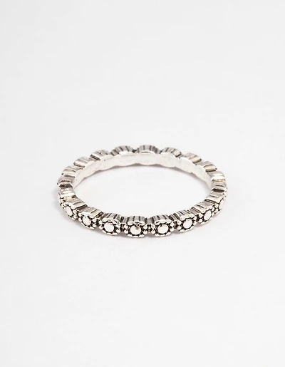 Antique Silver Tiny Flower Ring