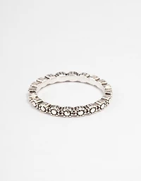 Antique Silver Tiny Flower Ring