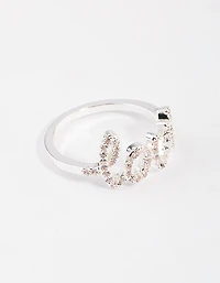 Bague à écriture d’amour plaquée argent