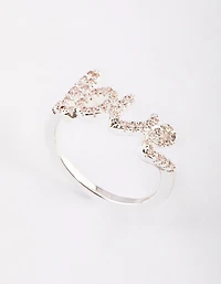 Bague à écriture d’amour plaquée argent