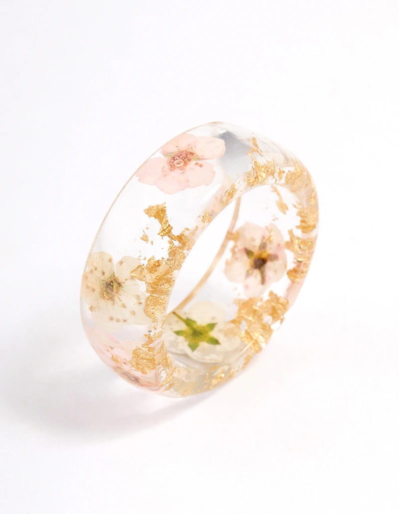 Anneau floral flottant en acrylique