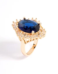 Gold Large Oval Frame Ring