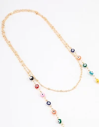 Gold Evil Eye Beaded Glasses Chain