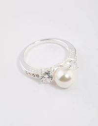 Silver Plated Enchanting Pearl Ring