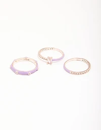 Rose Gold Enamel Ring Pack