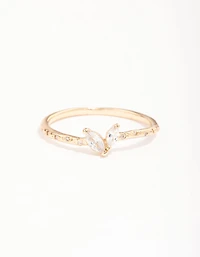 Gold Plated Dainty Rectangle Ring Pack