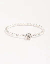 Silver Plated Cubic Zirconia Butterfly Ring Pack