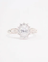 Silver Plated Opulent Statement Ring