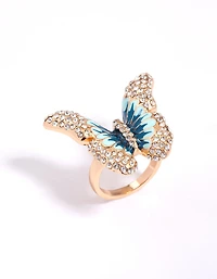 Gold Grand Butterfly Cocktail Ring