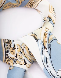 Foulard royal imprimé en tissu bleu