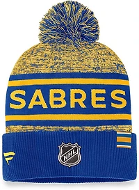 NHL Knit Hat Authentic Pro Rink Cuffed Heathered Cuff Pom 2023 Sabres