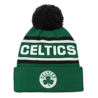 NBA Youth Knit Hat Backboard Jacquard Cuffed with Pom Celtics