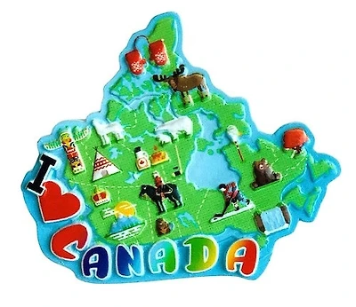Country Magnet Map Polly Resin Canada