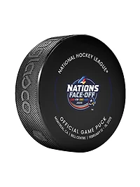NHL Game Puck 4 Nations Face-Off Montreal Feb-17-20 2025 Official Game Puck Design- in Cube