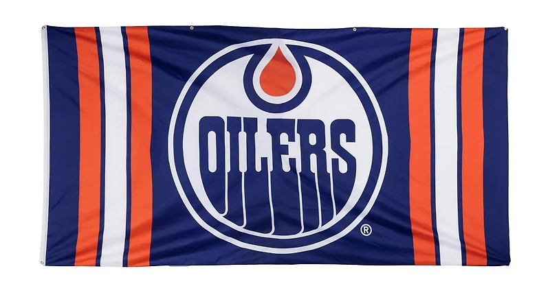 NHL Striped Vertical Jumbo Banner Flag 118" x 62" Oilers