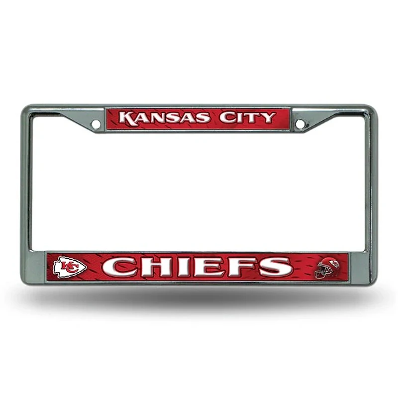 NFL License Plate Frame Chrome Chiefs