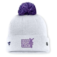 NHL Knit Hat Authentic Pro Rink Cuffed with Pom Hockey Fights Cancer Maple Leafs