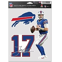 NFL Player Decal Multi Use 3 Pack Josh Allen Bills