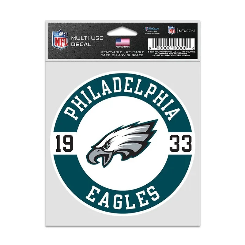 NFL Multi Use Decal 3.75x5 Est. Eagles