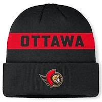 NHL Knit Hat Authentic Pro Cuffed Stripe Beanie Rink Road 2025 Senators