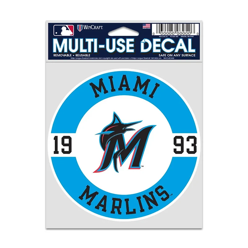 MLB Multi Use Decal 3.75x5 Est. Marlins