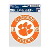 NCAA Multi Use Decal 3.75x5 Est. Clemson Tigers