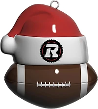 CFL Ornament Glass Football w/ Santa Hat Redblacks