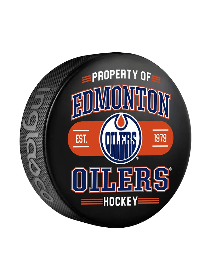 NHL Puck Property of Edmonton Oilers