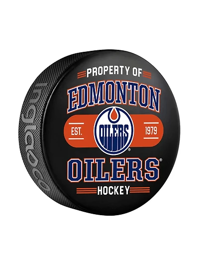 NHL Puck Property of Edmonton Oilers