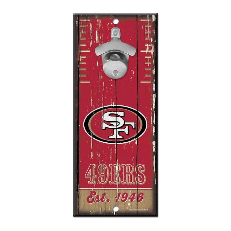 NFL Wooden Bottle Opener Sign 49ers