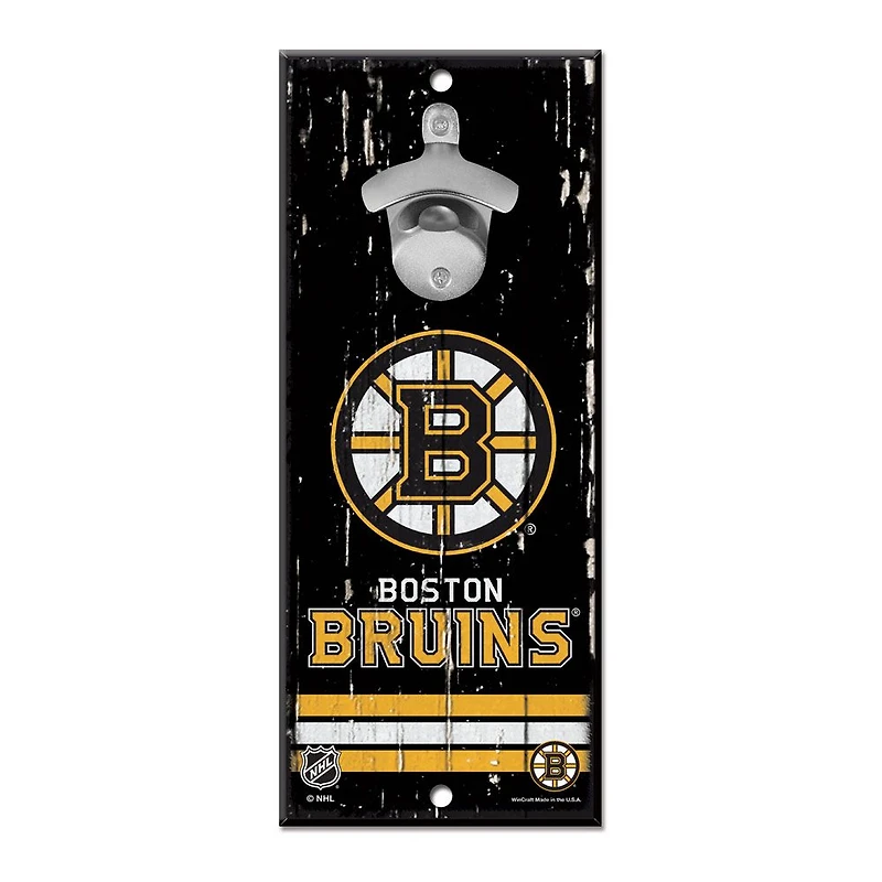 NHL Wooden Bottle Opener Sign Bruins