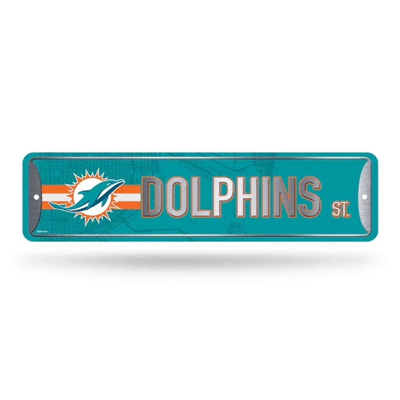 NFL Metal Street Sign 4" x 15 Dolphins