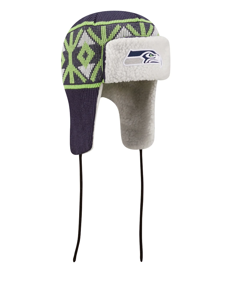 NFL Knit Hat Trapper D3 Seahawks