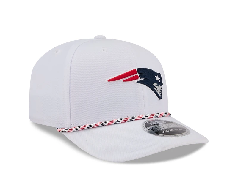 NFL Hat 970 Stretch Snap White Multi Rope Patriots