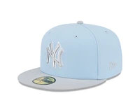 MLB Hat 5950 Color Pack 2025 2T Baby Blue & Grey Yankees