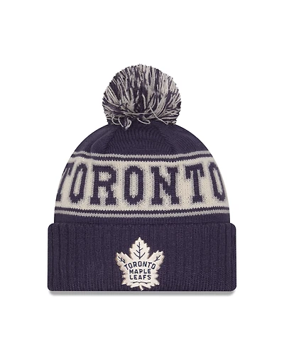 NHL Knit Hat Retro with Pom Maple Leafs