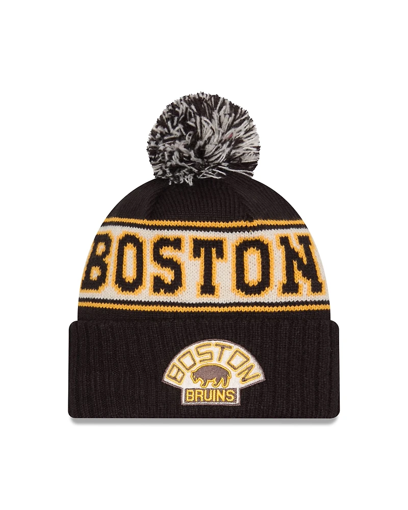 NHL Knit Hat Retro with Pom Alt Bruins
