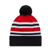 EPL Youth Knit Hat Bar Stripe Cuff Beanie with Pom Manchester United F.C.