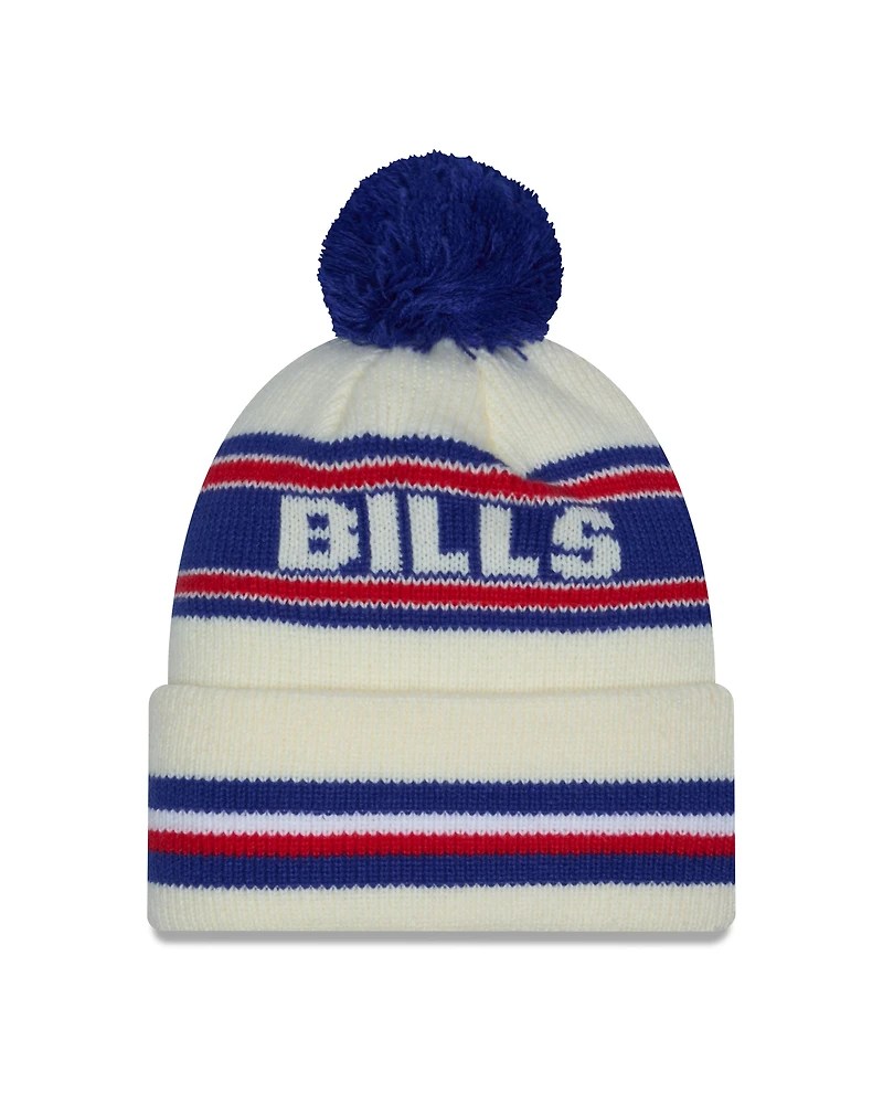 NFL Knit Hat Pom White Classic Bills