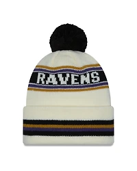 NFL Knit Hat Pom White Classic Ravens