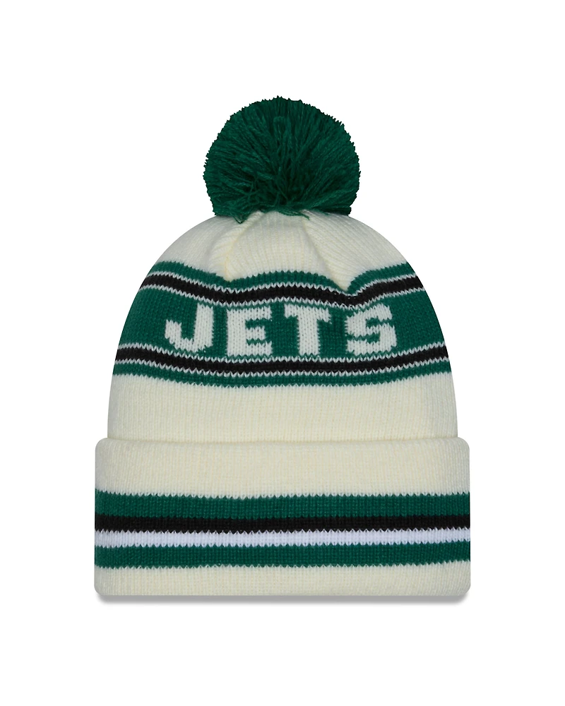 NFL Knit Hat Pom White Classic Jets