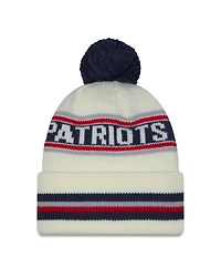NFL Knit Hat Pom White Classic Patriots