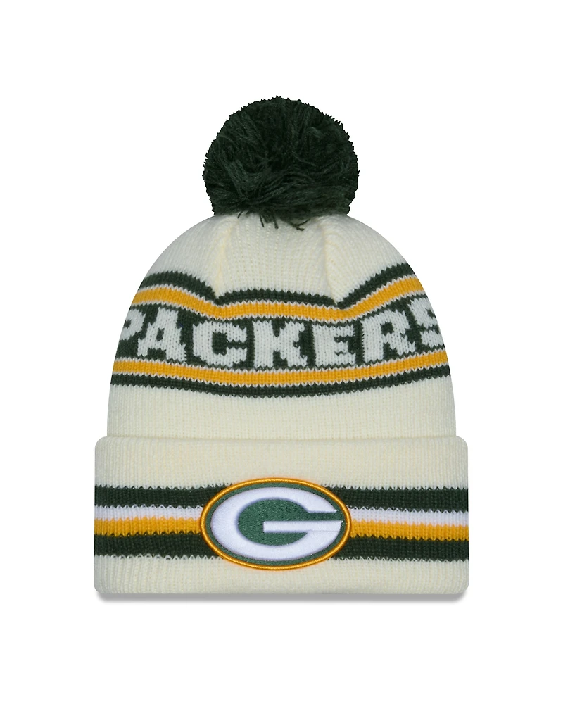 NFL Knit Hat Pom White Classic Packers