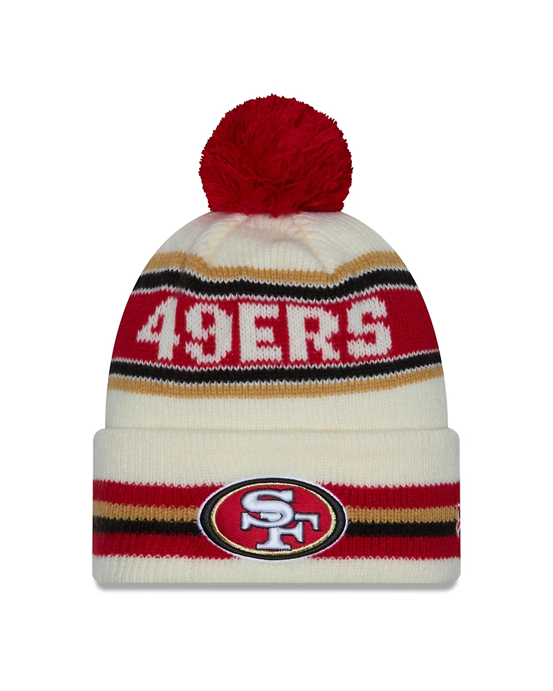 NFL Knit Hat Pom White Classic 49ers