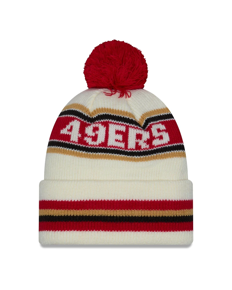 NFL Knit Hat Pom White Classic 49ers